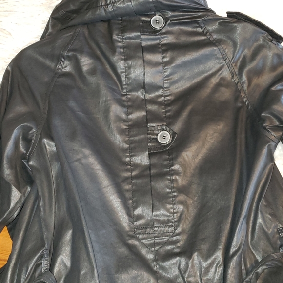 All Saints black jacket oilcloth / leather look - Picture 6 of 11